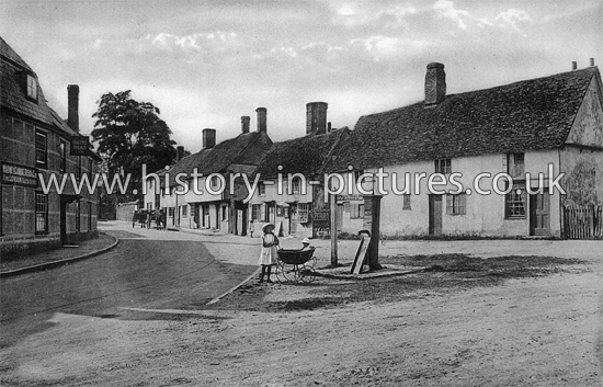 The Queens Head and High Street, Littlebury, Essex. c.1920's